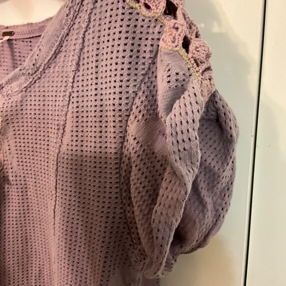 Free People purple openwork top size  xs - Picture 4 of 5
